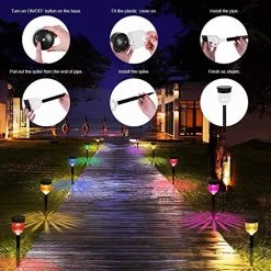 LED Solar Light Outdoor, SMY 6 Packs Solar Pathway Lights With 7 Color Changing Waterproof IP65, Auto On/Off Outdoor… -Garden Supply Store 61kwwMjLG3L
