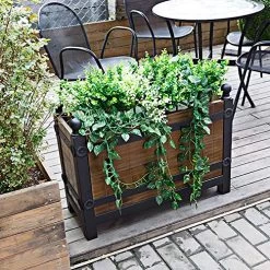 HEMFV Garden Iron Flower Pot Planting Solid Wood Flower Box Flower Stand Flower Stand Flower Outdoor Gardening Flower… 7 HEMFV Garden Iron Flower Pot Planting Solid Wood Flower Box Flower Stand Flower Stand Flower Outdoor Gardening Flower… -Garden Supply Store 61lKCBkpsAL