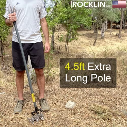 Rotary Cultivator Tool – 60” Extra Long Handle – Reinforced Tines – Reseeding Grass Or Soil Mixing – All Metal, No… 4 Rotary Cultivator Tool – 60” Extra Long Handle – Reinforced Tines – Reseeding Grass Or Soil Mixing – All Metal, No… - Image 4