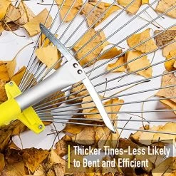 Jardineer 73 Inch Garden Rake Leaf, Adjustable Lawn Rake For Leaves, Yard Rakes For Lawns With Expandable Head. Ideal… -Garden Supply Store 61lvNrgUQfL