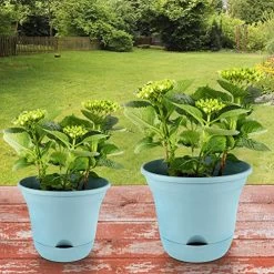 T4U Self Watering Planter Pot Round Blue 9.5 Inch Set Of 4, Plastic Plant Pot With Water Storage Base Indoor Outdoor… 9 T4U Self Watering Planter Pot Round Blue 9.5 Inch Set Of 4, Plastic Plant Pot With Water Storage Base Indoor Outdoor… -Garden Supply Store 61mg6VgC2BtL