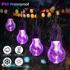 2-Pack 48FT RGB Outdoor String Lights, Dimmable Multicolor LED Patio Lights With 30+5 Shatterproof Plastic Bulbs, Remote… -Garden Supply Store 61nJhttCraL