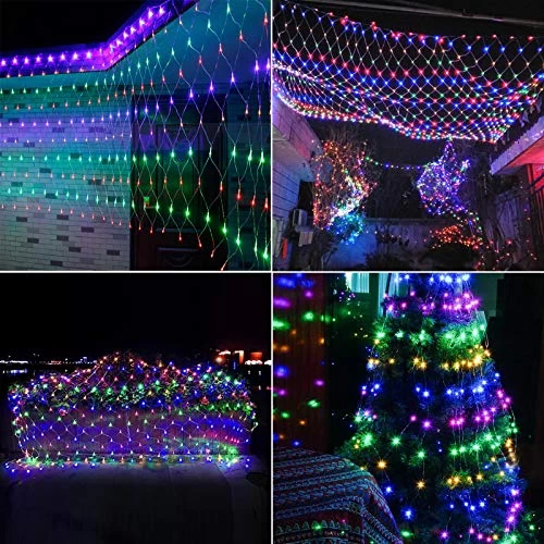 Abkshine 180 LEDs Solar Christmas Net Lights 10Ft X 4.9Ft, 8 Modes Multicolored Solar Christmas Lights Outdoor, Solar… 4 Abkshine 180 LEDs Solar Christmas Net Lights 10Ft X 4.9Ft, 8 Modes Multicolored Solar Christmas Lights Outdoor, Solar… - Image 4