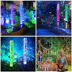 Upgraded Garden Solar Lights Outdoor Solar Acrylic Bubble RGB Color Changing Solar Powered Garden Stake Lights For… -Garden Supply Store 61ogM0MH3iL