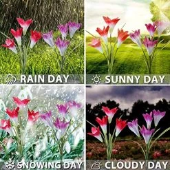 Outdoor Solar Garden Stake Lights,2 Pack Solar Powered Flower Lights With Multi-Color Auto-Changing For Garden, Multi… -Garden Supply Store 61pntbciSOL