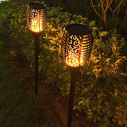 BIGTREE 4pk Solar Light Pathway Outdoor Tiki Torch Stake Walkway LED Flickering Flame 6 BIGTREE 4pk Solar Light Pathway Outdoor Tiki Torch Stake Walkway LED Flickering Flame - Image 6