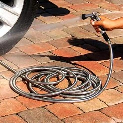Bionic Steel Metal Garden Hose 25 Ft, Rust Proof 304 Stainless Steel Water Hose With Brass Fittings, Flexible & Heavy… -Garden Supply Store 61rlpzkIUaL