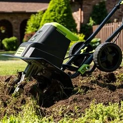 Earthwise TC70125 12.5-Amp 16-Inch Corded Tiller/Cultivator, Green -Garden Supply Store 61szD857uSL