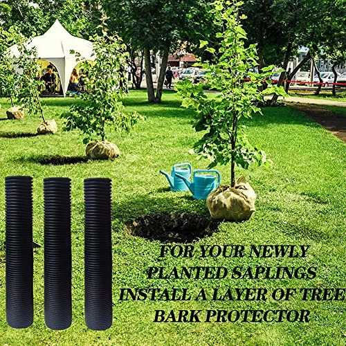 Corrugated Tree Guards, 6Pcs Tree Trunk Protectors Guard Tube Wraps To Protect Bark 15.7-Inch Long, 2-Inch Diameter, Tree Saplings Plants Protectors From Deer,Rodents, Mowers,Trimmers (Black) 4 Corrugated Tree Guards, 6Pcs Tree Trunk Protectors Guard Tube Wraps To Protect Bark 15.7-Inch Long, 2-Inch Diameter, Tree Saplings Plants Protectors From Deer,Rodents, Mowers,Trimmers (Black) - Image 4