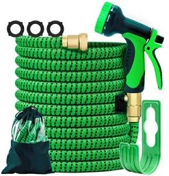 Garden Hose Expandable 50FT Water Hose- Superior Strength 3750D/ Triple-Layers Latex/ 10 Function Spray Nozzle/ Upgradedā¦