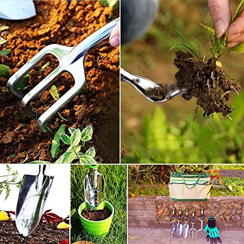 Garden Tool Set 8PCS Gardening Tool Kit For Gardening Heavy Duty And Durable Storage Tote Bag,Soil Shovel Weeding Rake For Digging, Planting And Pruning,Garden Gifts Tools For Men Women 3 Garden Tool Set 8PCS Gardening Tool Kit For Gardening Heavy Duty And Durable Storage Tote Bag,Soil Shovel Weeding Rake For Digging, Planting And Pruning,Garden Gifts Tools For Men Women - Image 3