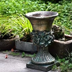 Roman Cast Stone Ornate Rose Decor High Urn Planter Flower Plant Pot Vase Garden Deco Greek Figurine -Garden Supply Store 61uIBnpHh4L