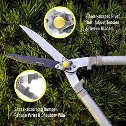 Jardineer 2Pcs Professional Garden Shears – 23.6” Heavy Duty Hedge Shears & 8.3” Cut Easy Hand Pruner, Sharp Blades… -Garden Supply Store 61uU7UvDC4L