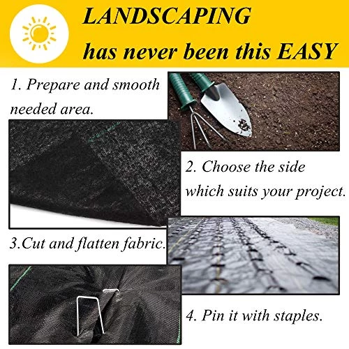 FLARMOR Professional Woven Landscape Fabric 6x250ft 5oz, Commercial Grade Garden Liner Roll – Weedblock For Garden… 6 FLARMOR Professional Woven Landscape Fabric 6x250ft 5oz, Commercial Grade Garden Liner Roll – Weedblock For Garden… - Image 6