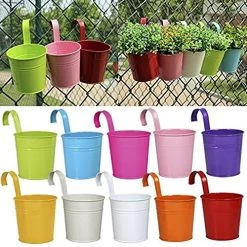 JNDJNFV Flower Pots, Tiny Cute Multicolor Metal Iron Indoor Outdoor Garden Planters Hanging Flower Plant Pots Small… -Garden Supply Store 61w2BY2BWYK2BL
