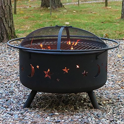 Sunnydaze Cosmic Outdoor Fire Pit – 30 Inch Round Bonfire Wood Burning Patio & Backyard Firepit For Outside With Cooking… 2 Sunnydaze Cosmic Outdoor Fire Pit – 30 Inch Round Bonfire Wood Burning Patio & Backyard Firepit For Outside With Cooking… - Image 2