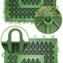 Artificial Grass Turf Interlocking Grass Tile 9 PCS Synthetic Lawn Rug Fake Grass Carpet Food Indoor Outdoor Landscape… -Garden Supply Store 61ya1IOl9xL