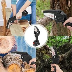 ABEDOE Mini Chainsaw Cordless Set 4-Inch 3000mAh 24V Max Electric Rechargeable Protable Chainsaw With A Safety Splash… -Garden Supply Store 61yn4GWG3GL