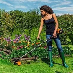 WORX WG191 13″ Cordless Grass Trimmer With 56V Max Li-Ion, In-line Wheeled Edging -Garden Supply Store 713ffY2gM0L