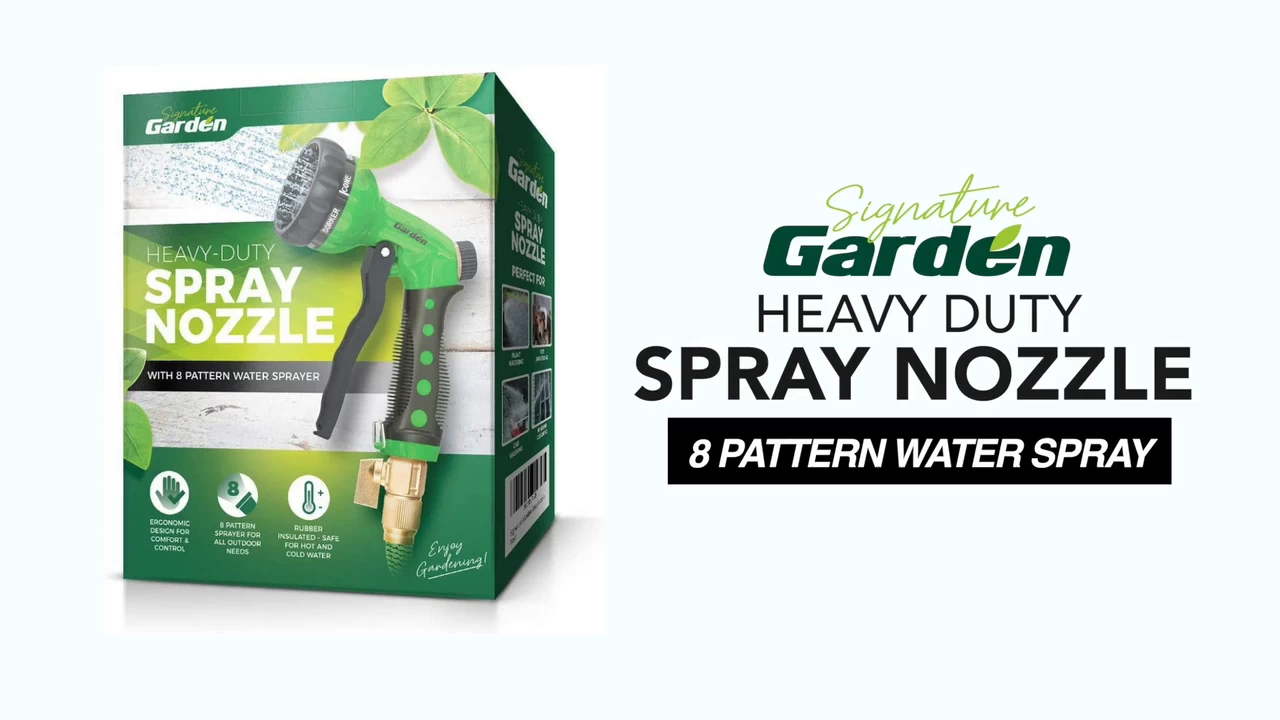 Signature Garden Heavy-Duty Water Hose Spray Nozzle – Comfort-Grip Hose Attachment – 8 Different Spray Patterns – Garden… 7 Signature Garden Heavy-Duty Water Hose Spray Nozzle – Comfort-Grip Hose Attachment – 8 Different Spray Patterns – Garden… - Image 7