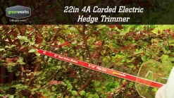 Greenworks 22-Inch 4 AMP Corded Hedge Trimmer HT04B00, Green -Garden Supply Store A1iD HEByMS